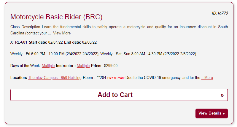 Lumens Course Detail screen